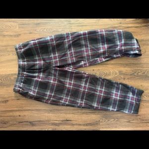 Grey and Red Plaid Pajama Pants